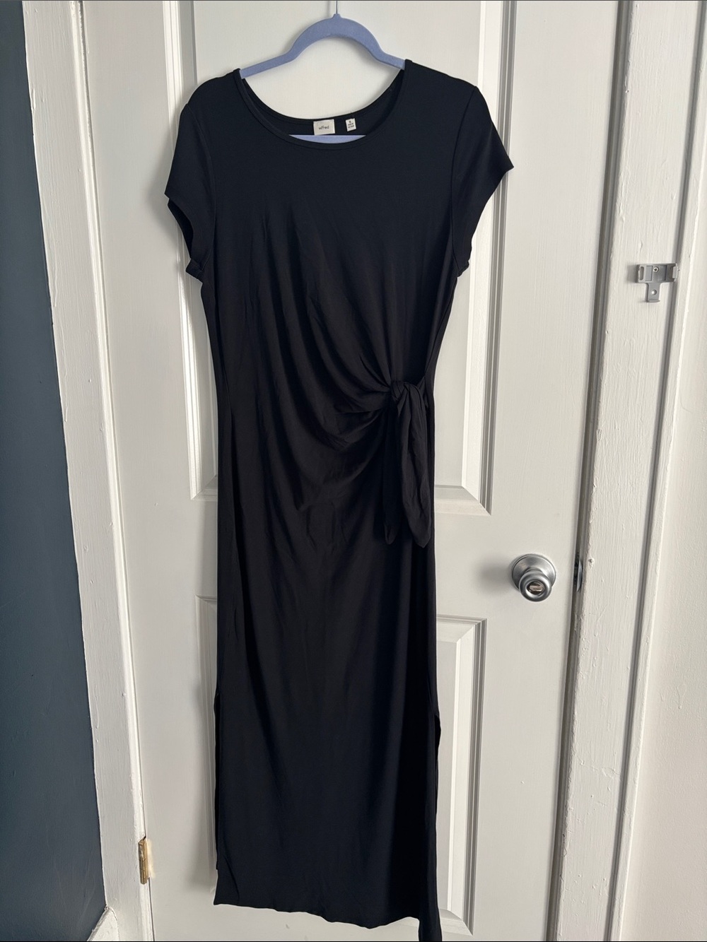 Wilfred Black Side-Tie Maxi Dress